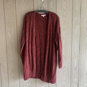Woman's Cardigan Maroon with gold thread